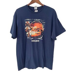 Star Wars Mandalorian Baby Yoda Tshirt Mens XL Navy Graphic Delta Pro Weight